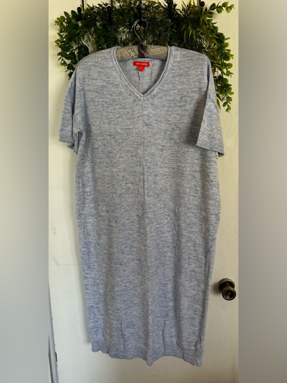 Joe Fresh Baby Blue V-Neck Sweater Dress
